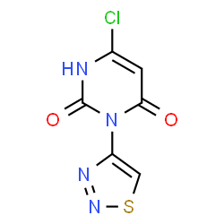 ChemSpider 2D Image | 6-Chloro-3-(1,2,3-thiadiazol-4-yl)-2,4(1H,3H)-pyrimidinedione | C6H3ClN4O2S