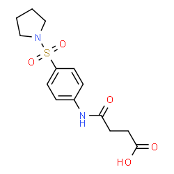 ChemSpider 2D Image | 3-{[4-(PYRROLIDINE-1-SULFONYL)PHENYL]CARBAMOYL}PROPANOIC ACID | C14H18N2O5S