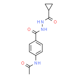 ChemSpider 2D Image | N-(4-{[2-(Cyclopropylcarbonyl)hydrazino]carbonyl}phenyl)acetamide | C13H15N3O3