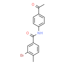 ChemSpider 2D Image | N-(4-Acetylphenyl)-3-bromo-4-methylbenzamide | C16H14BrNO2
