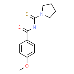 ChemSpider 2D Image | 4-Methoxy-N-(pyrrolidin-1-ylcarbothioyl)benzamide | C13H16N2O2S