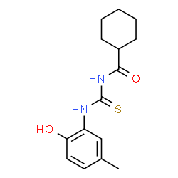 ChemSpider 2D Image | N-[(2-Hydroxy-5-methylphenyl)carbamothioyl]cyclohexanecarboxamide | C15H20N2O2S