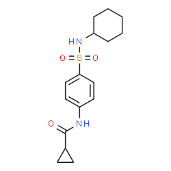 ChemSpider 2D Image | N-[4-(Cyclohexylsulfamoyl)phenyl]cyclopropanecarboxamide | C16H22N2O3S
