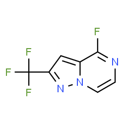 ChemSpider 2D Image | 4-Fluoro-2-(trifluoromethyl)pyrazolo[1,5-a]pyrazine | C7H3F4N3