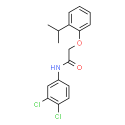 ChemSpider 2D Image | N-(3,4-Dichlorophenyl)-2-(2-isopropylphenoxy)acetamide | C17H17Cl2NO2