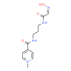 ChemSpider 2D Image | 4-[(3-{[(2Z)-2-(Hydroxyimino)acetyl]amino}propyl)carbamoyl]-1-methylpyridinium | C12H17N4O3