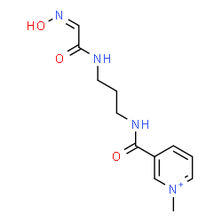ChemSpider 2D Image | 3-[(3-{[(2Z)-2-(Hydroxyimino)acetyl]amino}propyl)carbamoyl]-1-methylpyridinium | C12H17N4O3