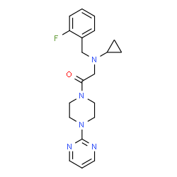 ChemSpider 2D Image | 2-[Cyclopropyl(2-fluorobenzyl)amino]-1-[4-(2-pyrimidinyl)-1-piperazinyl]ethanone | C20H24FN5O