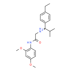 ChemSpider 2D Image | (1R)-N-{2-[(2,4-Dimethoxyphenyl)amino]-2-oxoethyl}-1-(4-ethylphenyl)-2-methyl-1-propanaminium | C22H31N2O3