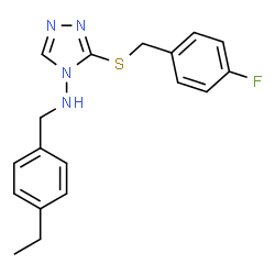 ChemSpider 2D Image | N-(4-Ethylbenzyl)-3-[(4-fluorobenzyl)sulfanyl]-4H-1,2,4-triazol-4-amine | C18H19FN4S