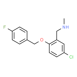 ChemSpider 2D Image | 1-{5-Chloro-2-[(4-fluorobenzyl)oxy]phenyl}-N-methylmethanamine | C15H15ClFNO