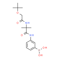 ChemSpider 2D Image | N-[3-(Dihydroxyboryl)phenyl]-2-methyl-N~2~-{[(2-methyl-2-propanyl)oxy]acetyl}alaninamide | C16H25BN2O5