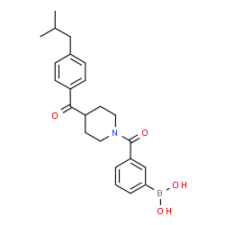 ChemSpider 2D Image | (3-{[4-(4-Isobutylbenzoyl)-1-piperidinyl]carbonyl}phenyl)boronic acid | C23H28BNO4
