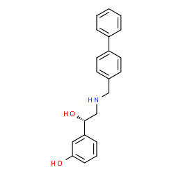 ChemSpider 2D Image | 3-{(1S)-2-[(4-Biphenylylmethyl)amino]-1-hydroxyethyl}phenol | C21H21NO2