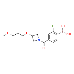 ChemSpider 2D Image | (2-Fluoro-4-{[3-(3-methoxypropoxy)-1-azetidinyl]carbonyl}phenyl)boronic acid | C14H19BFNO5
