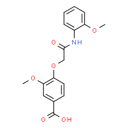 ChemSpider 2D Image | 3-methoxy-4-{[(2-methoxyphenyl)carbamoyl]methoxy}benzoic acid | C17H17NO6