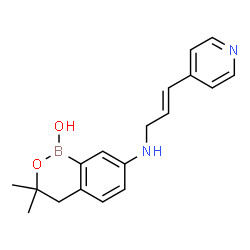 ChemSpider 2D Image | 3,3-Dimethyl-7-{[(2E)-3-(4-pyridinyl)-2-propen-1-yl]amino}-3,4-dihydro-1H-2,1-benzoxaborinin-1-ol | C18H21BN2O2