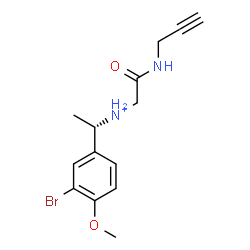 ChemSpider 2D Image | N-[(1S)-1-(3-Bromo-4-methoxyphenyl)ethyl]-2-oxo-2-(2-propyn-1-ylamino)ethanaminium | C14H18BrN2O2