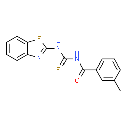 ChemSpider 2D Image | N-(1,3-Benzothiazol-2-ylcarbamothioyl)-3-methylbenzamide | C16H13N3OS2
