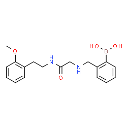ChemSpider 2D Image | N~2~-[2-(Dihydroxyboryl)benzyl]-N-[2-(2-methoxyphenyl)ethyl]glycinamide | C18H23BN2O4
