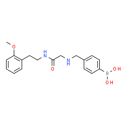 ChemSpider 2D Image | N~2~-[4-(Dihydroxyboryl)benzyl]-N-[2-(2-methoxyphenyl)ethyl]glycinamide | C18H23BN2O4