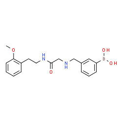 ChemSpider 2D Image | N~2~-[3-(Dihydroxyboryl)benzyl]-N-[2-(2-methoxyphenyl)ethyl]glycinamide | C18H23BN2O4