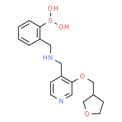 ChemSpider 2D Image | {2-[({[3-(Tetrahydro-3-furanylmethoxy)-4-pyridinyl]methyl}amino)methyl]phenyl}boronic acid | C18H23BN2O4