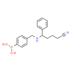 ChemSpider 2D Image | (4-{[(4-Cyano-1-phenylbutyl)amino]methyl}phenyl)boronic acid | C18H21BN2O2