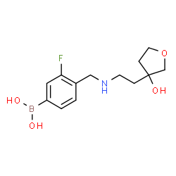 ChemSpider 2D Image | [3-Fluoro-4-({[2-(3-hydroxytetrahydro-3-furanyl)ethyl]amino}methyl)phenyl]boronic acid | C13H19BFNO4
