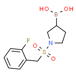 ChemSpider 2D Image | {1-[(2-Fluorobenzyl)sulfonyl]-3-pyrrolidinyl}boronic acid | C11H15BFNO4S