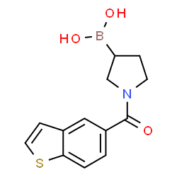 ChemSpider 2D Image | [1-(1-Benzothiophen-5-ylcarbonyl)-3-pyrrolidinyl]boronic acid | C13H14BNO3S