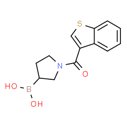 ChemSpider 2D Image | [1-(1-Benzothiophen-3-ylcarbonyl)-3-pyrrolidinyl]boronic acid | C13H14BNO3S