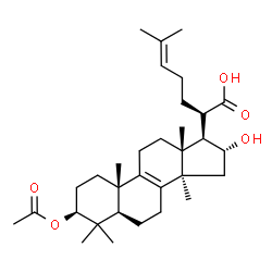 ChemSpider 2D Image | (3beta,16alpha)-3-Acetoxy-16-hydroxylanosta-8,24-dien-21-oic acid | C32H50O5