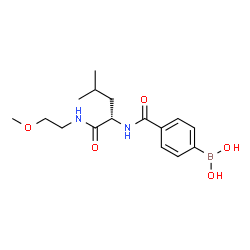 ChemSpider 2D Image | N~2~-[4-(Dihydroxyboryl)benzoyl]-N-(2-methoxyethyl)-L-leucinamide | C16H25BN2O5