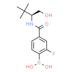 ChemSpider 2D Image | (2-Fluoro-4-{[(2S)-1-hydroxy-3,3-dimethyl-2-butanyl]carbamoyl}phenyl)boronic acid | C13H19BFNO4