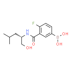 ChemSpider 2D Image | (4-Fluoro-3-{[(2S)-1-hydroxy-4-methyl-2-pentanyl]carbamoyl}phenyl)boronic acid | C13H19BFNO4