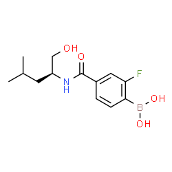 ChemSpider 2D Image | (2-Fluoro-4-{[(2S)-1-hydroxy-4-methyl-2-pentanyl]carbamoyl}phenyl)boronic acid | C13H19BFNO4