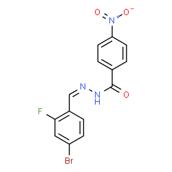 ChemSpider 2D Image | N'-[(Z)-(4-Bromo-2-fluorophenyl)methylene]-4-nitrobenzohydrazide | C14H9BrFN3O3