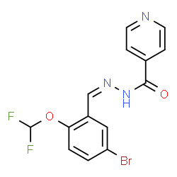 ChemSpider 2D Image | N'-{(Z)-[5-Bromo-2-(difluoromethoxy)phenyl]methylene}isonicotinohydrazide | C14H10BrF2N3O2