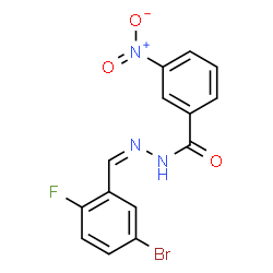 ChemSpider 2D Image | N'-[(Z)-(5-Bromo-2-fluorophenyl)methylene]-3-nitrobenzohydrazide | C14H9BrFN3O3