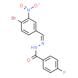 ChemSpider 2D Image | N'-[(Z)-(4-Bromo-3-nitrophenyl)methylene]-4-fluorobenzohydrazide | C14H9BrFN3O3