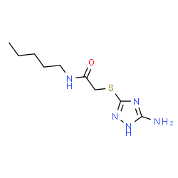 ChemSpider 2D Image | 2-[(5-Amino-1H-1,2,4-triazol-3-yl)sulfanyl]-N-pentylacetamide | C9H17N5OS