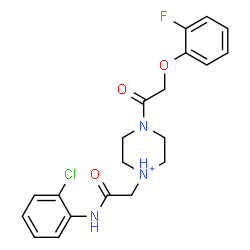 ChemSpider 2D Image | 1-{2-[(2-Chlorophenyl)amino]-2-oxoethyl}-4-[(2-fluorophenoxy)acetyl]piperazin-1-ium | C20H22ClFN3O3