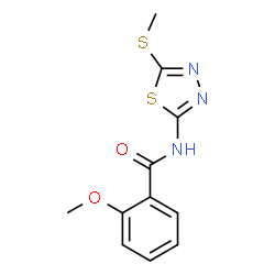 ChemSpider 2D Image | 2-Methoxy-N-[5-(methylsulfanyl)-1,3,4-thiadiazol-2-yl]benzamide | C11H11N3O2S2