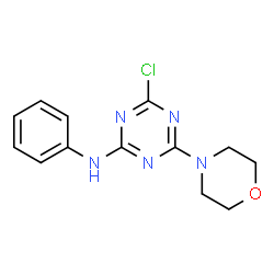 ChemSpider 2D Image | 4-Chloro-6-(4-morpholinyl)-N-phenyl-1,3,5-triazin-2-amine | C13H14ClN5O