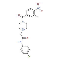 ChemSpider 2D Image | 1-{2-[(4-Fluorophenyl)amino]-2-oxoethyl}-4-(3-methyl-4-nitrobenzoyl)piperazin-1-ium | C20H22FN4O4