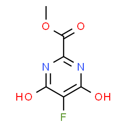 ChemSpider 2D Image | Methyl 5-fluoro-4,6-dihydroxy-2-pyrimidinecarboxylate | C6H5FN2O4