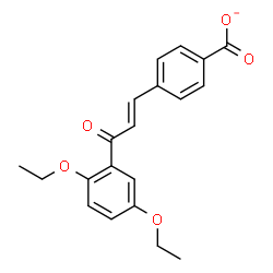 ChemSpider 2D Image | 4-[(1E)-3-(2,5-Diethoxyphenyl)-3-oxo-1-propen-1-yl]benzoate | C20H19O5
