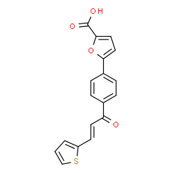 ChemSpider 2D Image | 5-{4-[(2E)-3-(2-Thienyl)-2-propenoyl]phenyl}-2-furoic acid | C18H12O4S