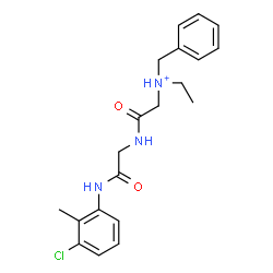 ChemSpider 2D Image | N-Benzyl-2-({2-[(3-chloro-2-methylphenyl)amino]-2-oxoethyl}amino)-N-ethyl-2-oxoethanaminium | C20H25ClN3O2